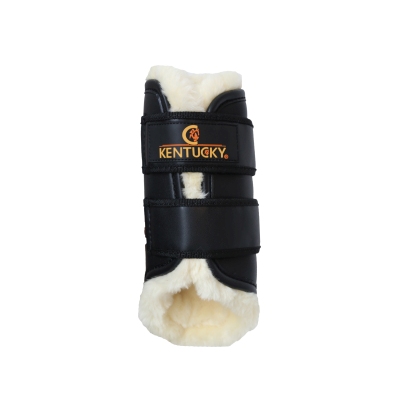 Kentucky Gamaschen Leder Kunstfell hinten
